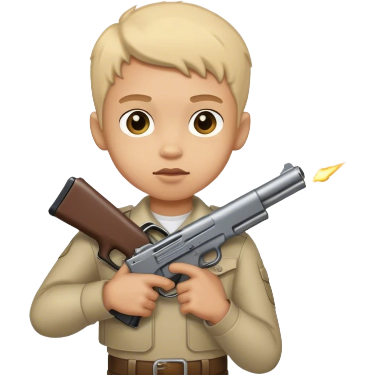 Light-skin boy with gun emoji