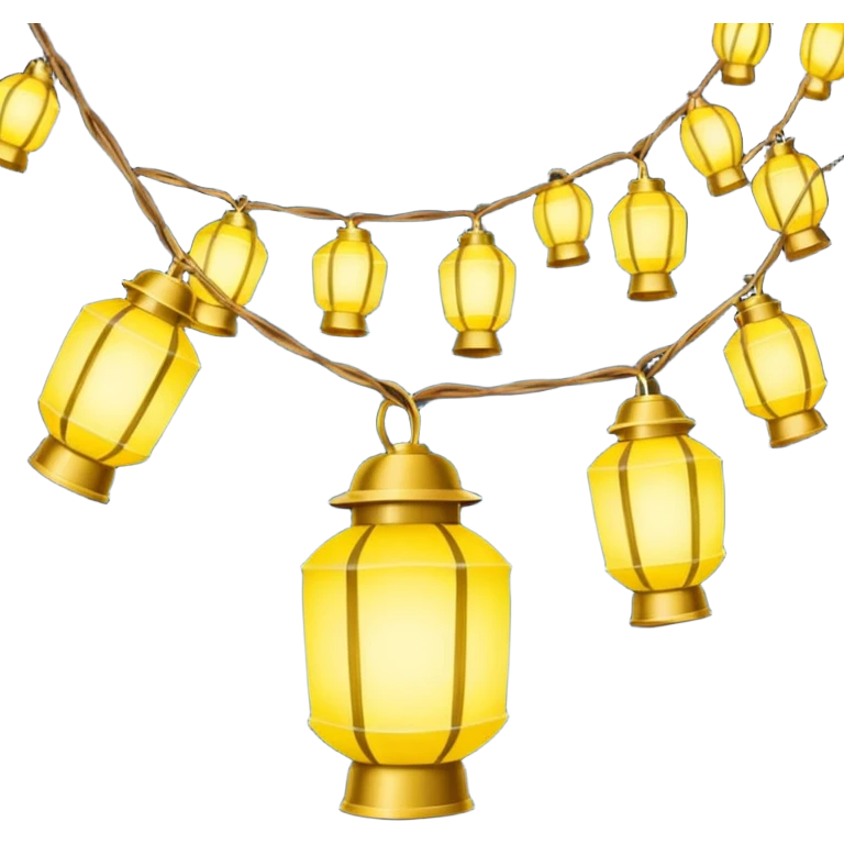 Yellow lantern string lights emoji