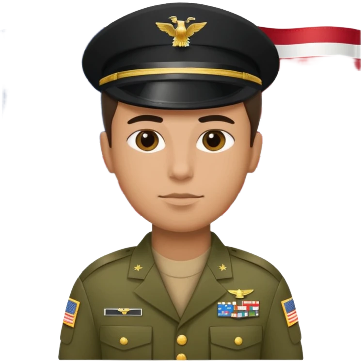 generate american soldier with small usa flag on shoulder emoji
