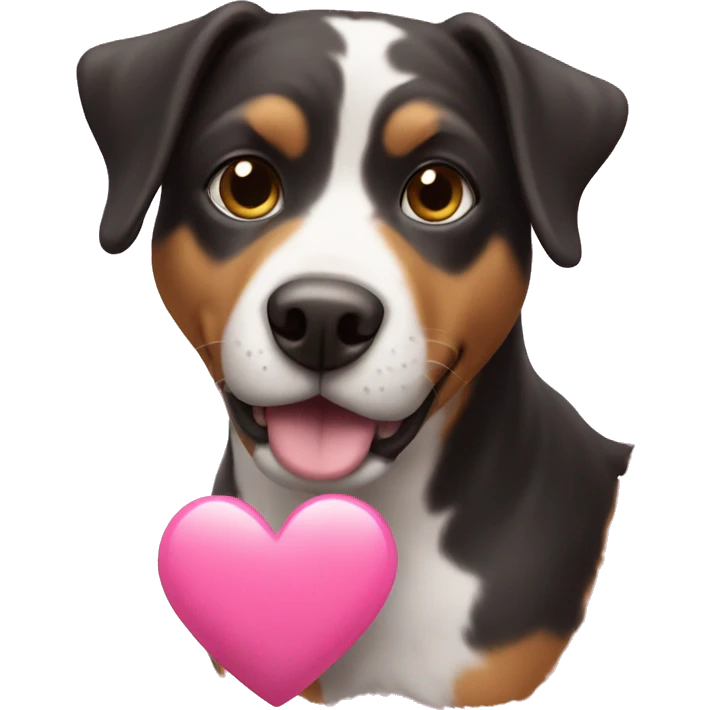Pink heart with a dog  emoji
