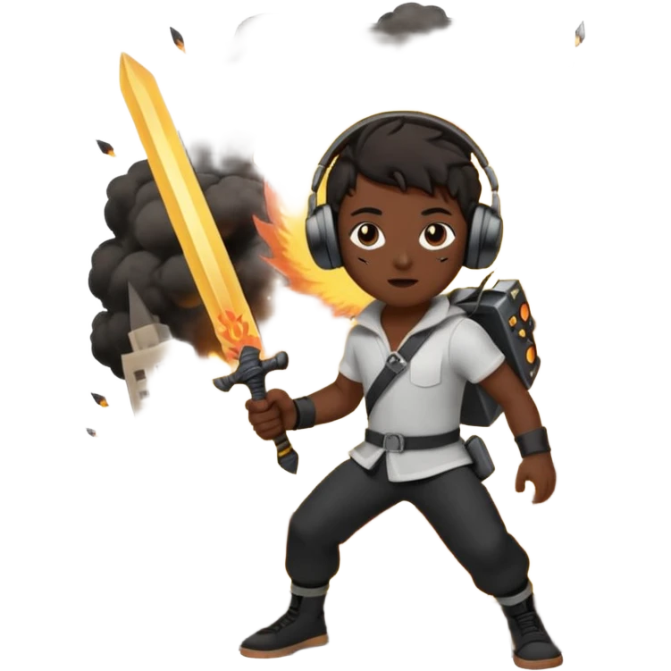 🖤🔥💣👤🧨🎧⚔️🏙️ emoji