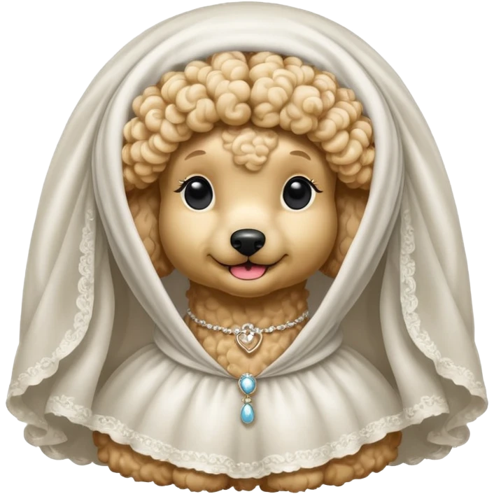 poodle in white veil  emoji