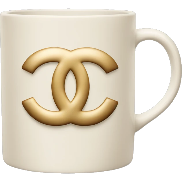 Chanel logo mug beige emoji