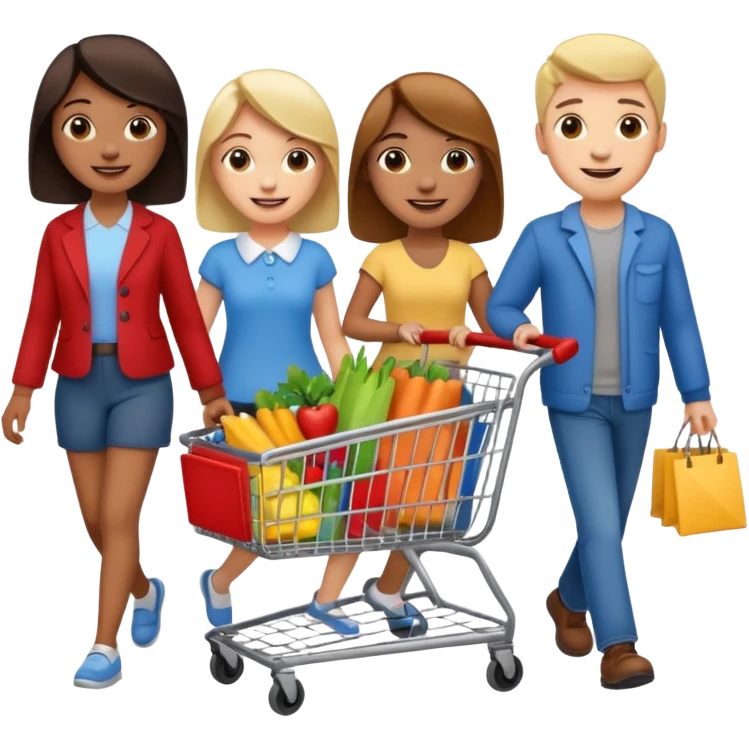 people with shopping cart emoji