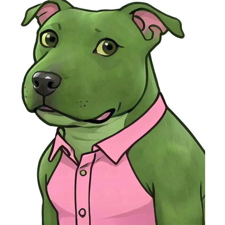 Black pit bull in a pink shirt  emoji