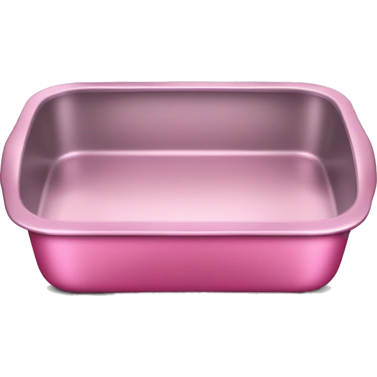 Realistic empty metallic pink baking pan with handles. emoji