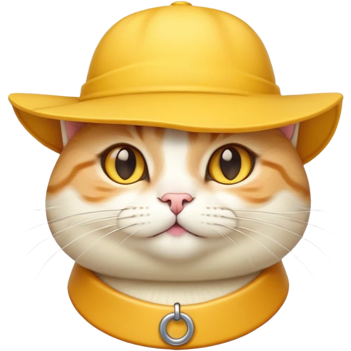 cheese cat wearing a yellow hat emoji