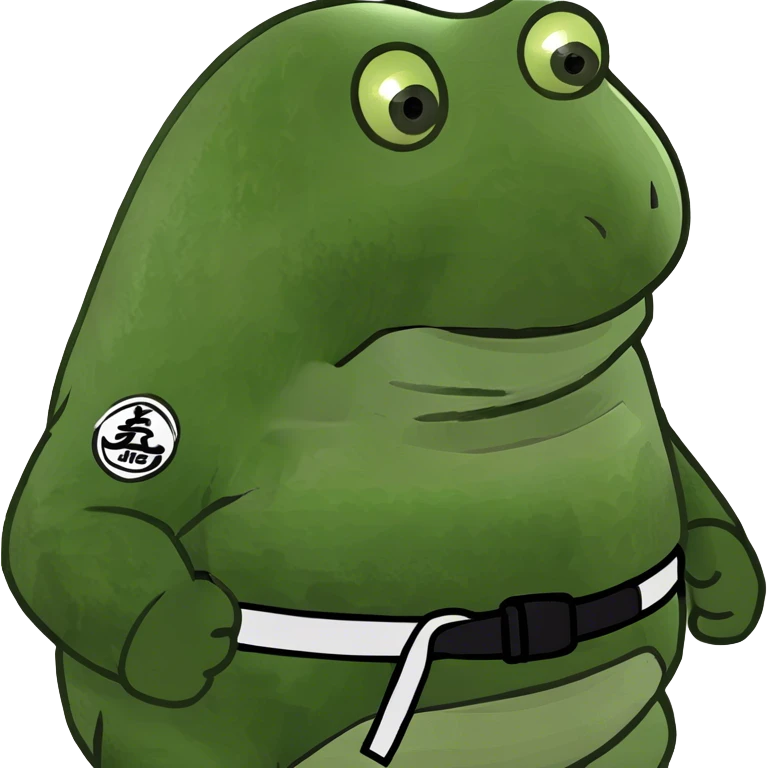 Potato wearing a jiu jitsu gi with a white belt emoji
