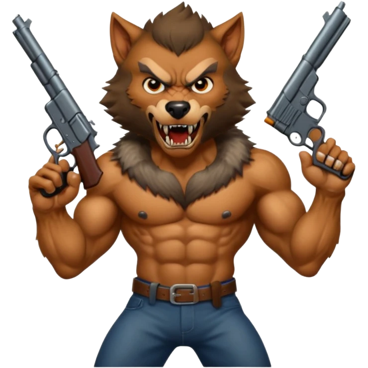 Werewolf with gun  emoji