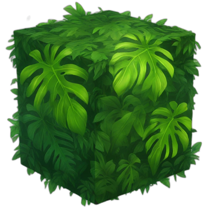 Jungle leaves cube emoji