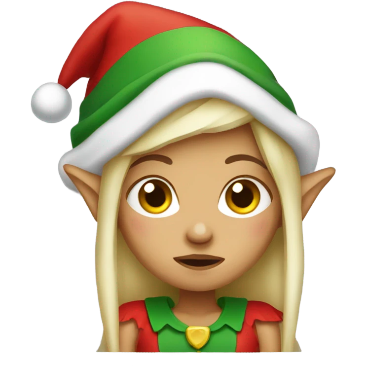 Tired female christmas elf  emoji