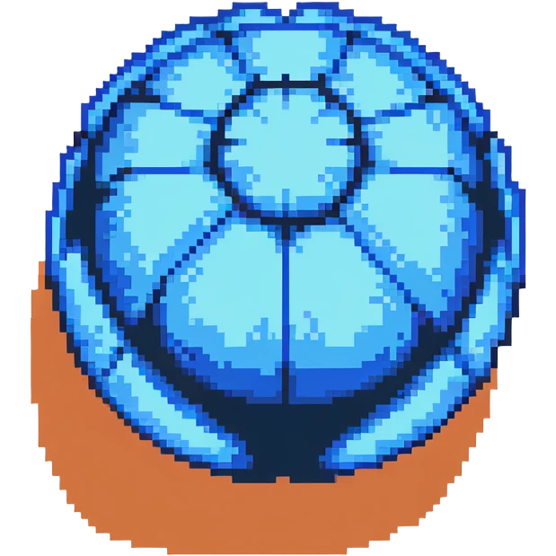 Blue digital bomb, round bomb body with blue highlights and details, no timer, sleek design, pixel art style emoji