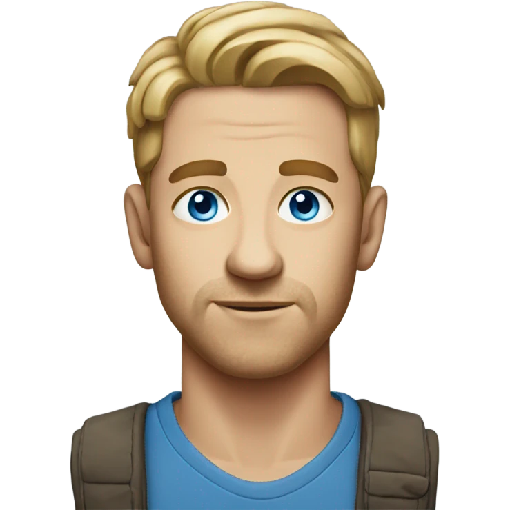 casual portrait of a man blue eyes emoji