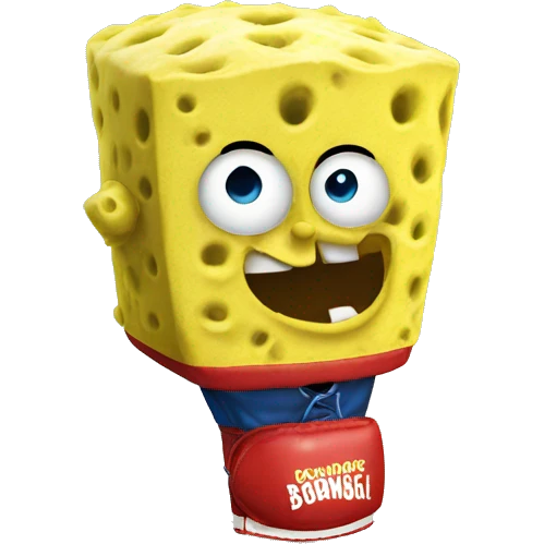 SpongeBob wearing boxing gloves emoji