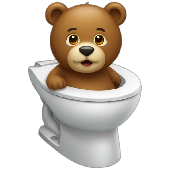 Ours sur des toilettes emoji