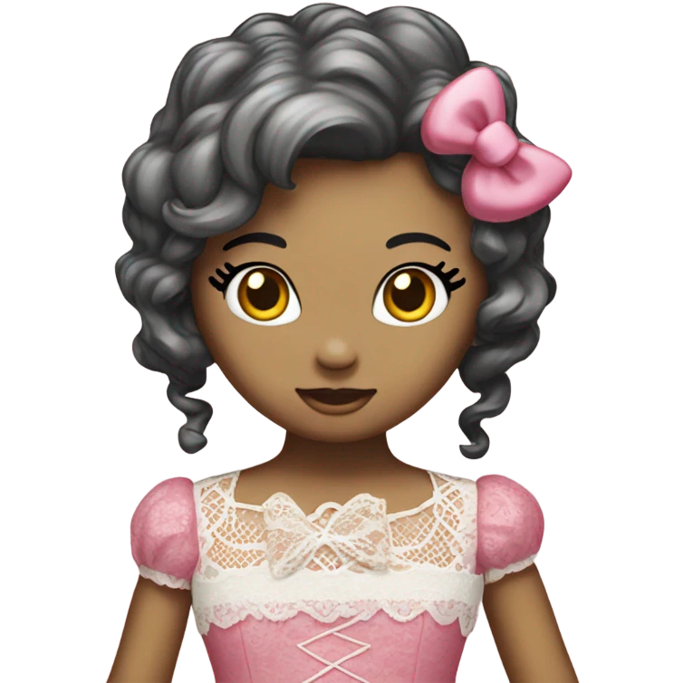 Hello kitty wearing a lace emoji