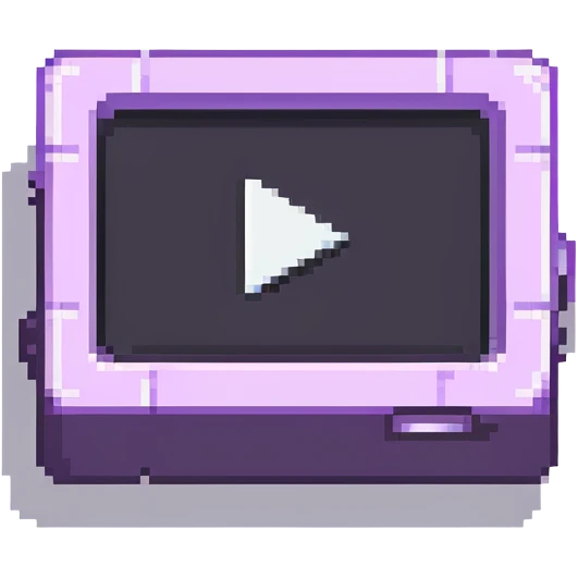 YouTube logo purple rectangle with white play button emoji