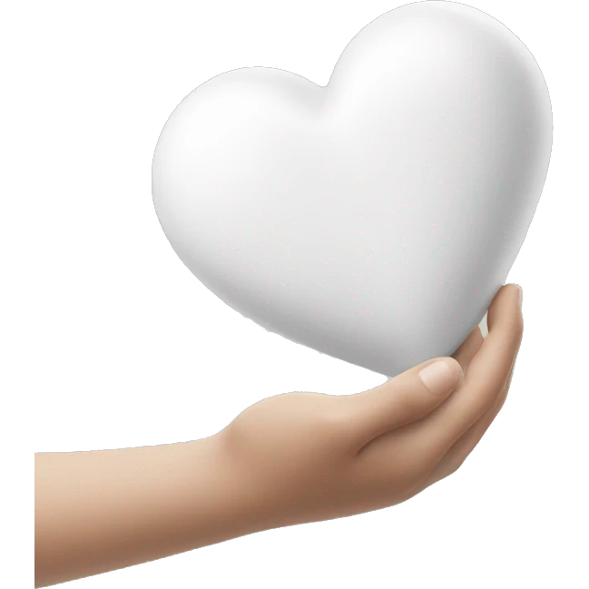 White heart in hand emoji