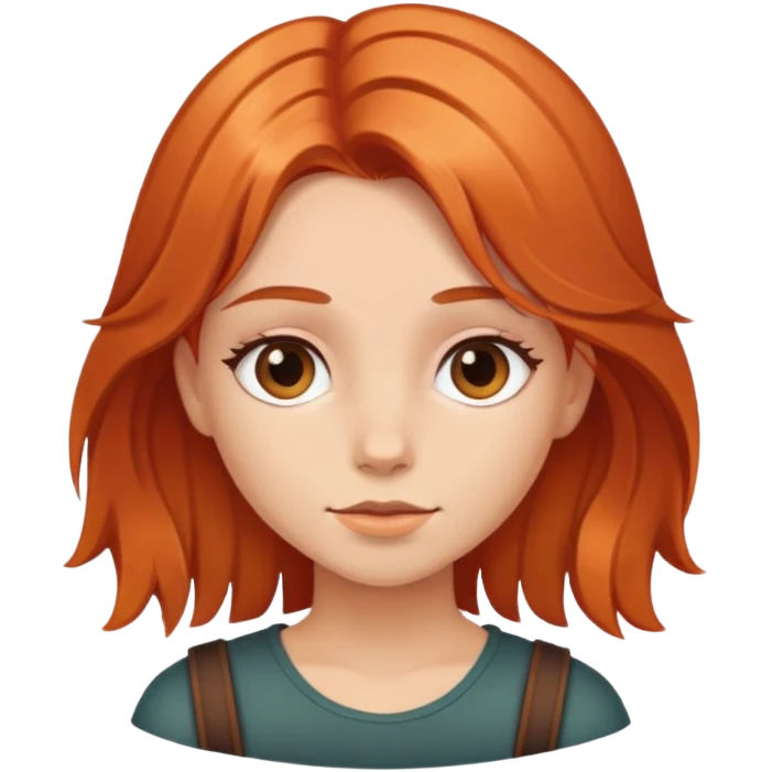 Chica con pelo color cobrizo  emoji