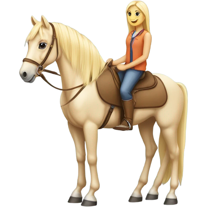 Cheval palomino fille galope  emoji