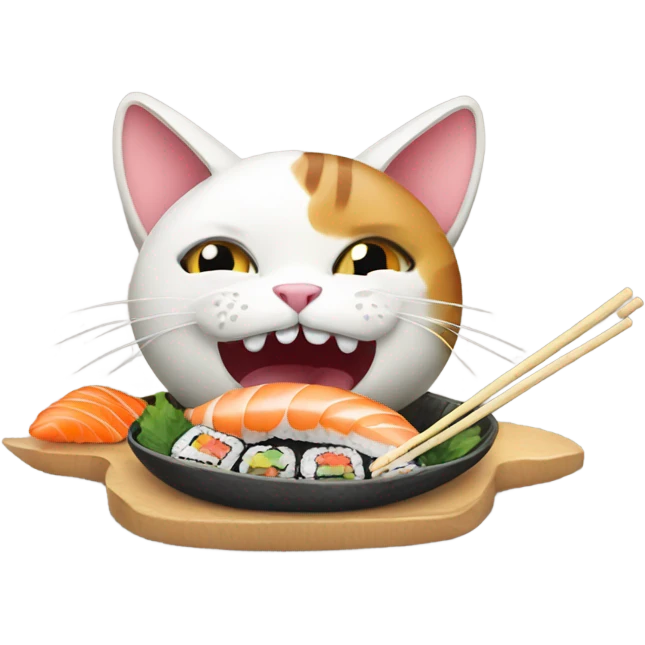 cat eating sushi  emoji