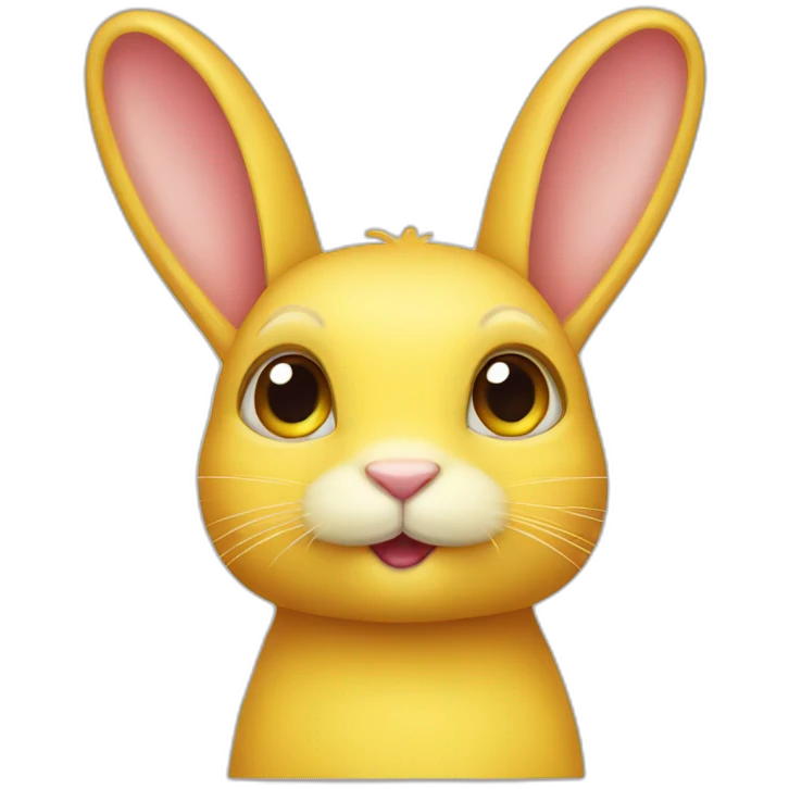 yellow bunny with oval eye emoji