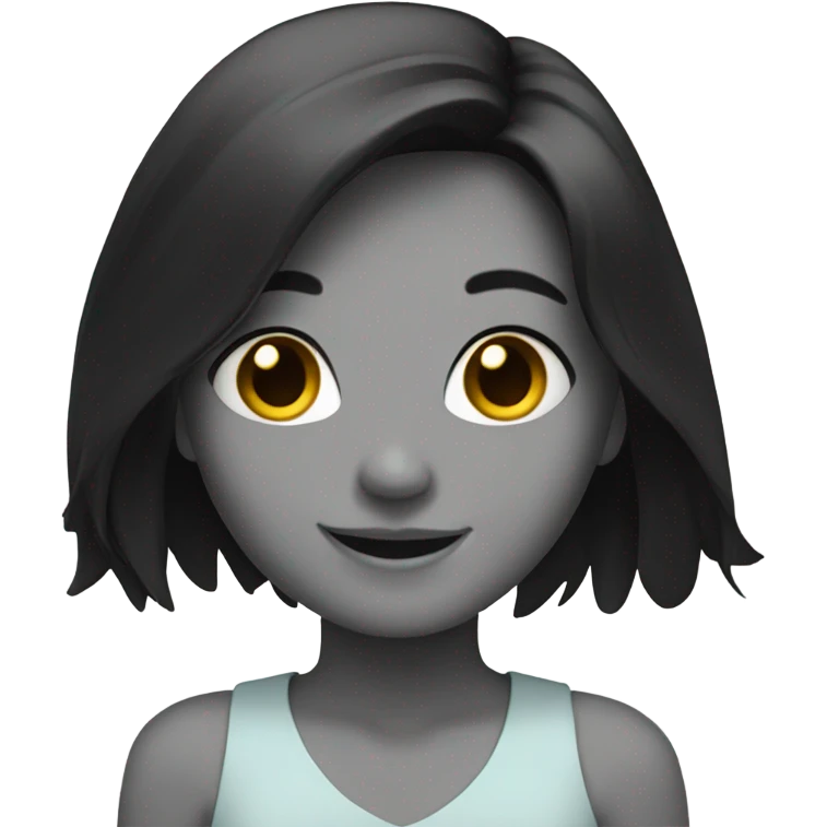 smiling girl with black hair emoji