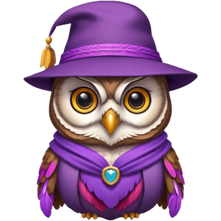 owl wear purple with hat emoji