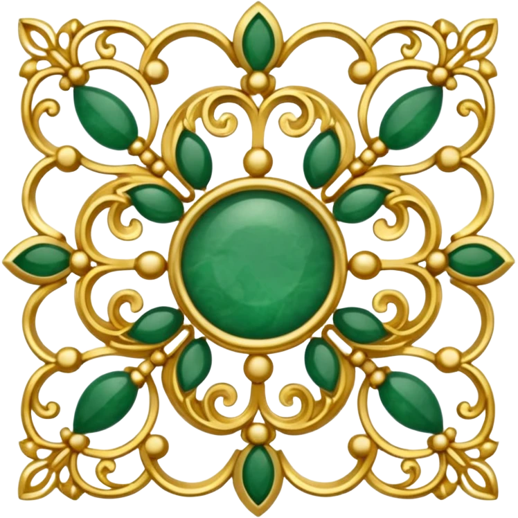 Jade and gold filigree emoji