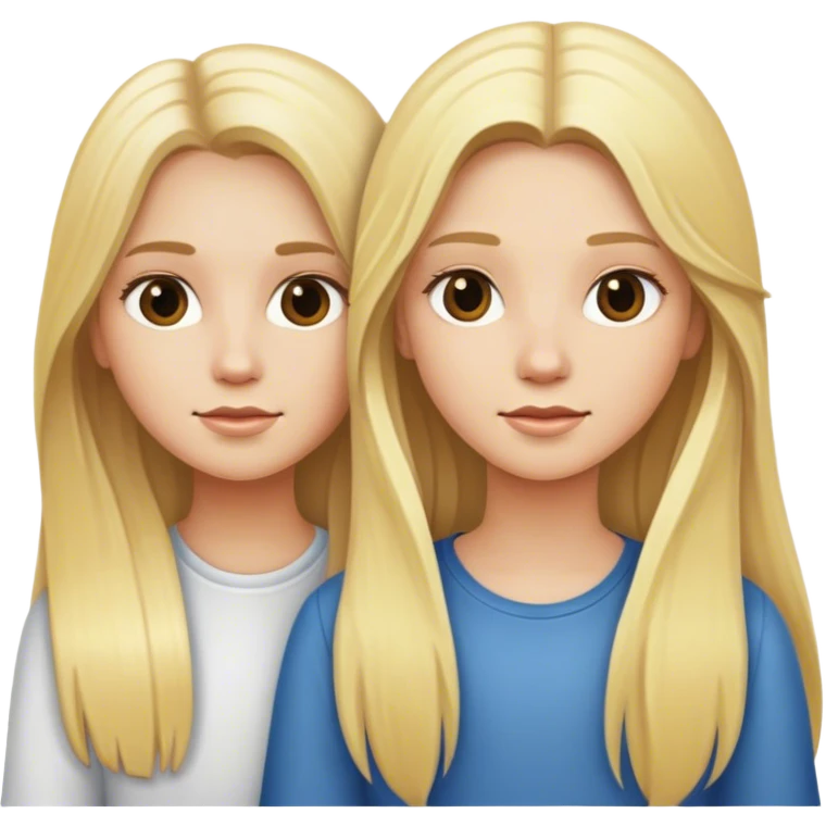 2 blond Girl with Long hair emoji