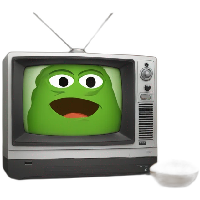 Pepe watcing tv emoji