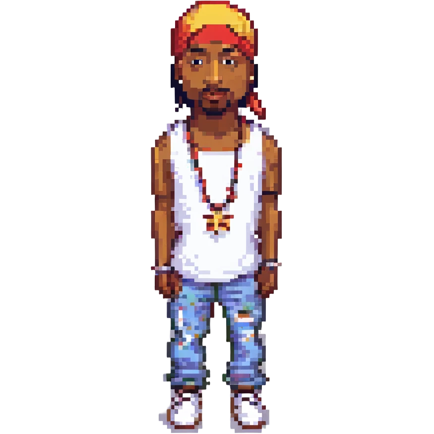 2Pac в полный рост, no background emoji