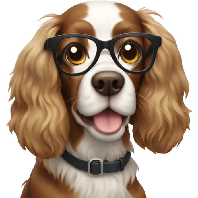 Spaniel with glasses emoji