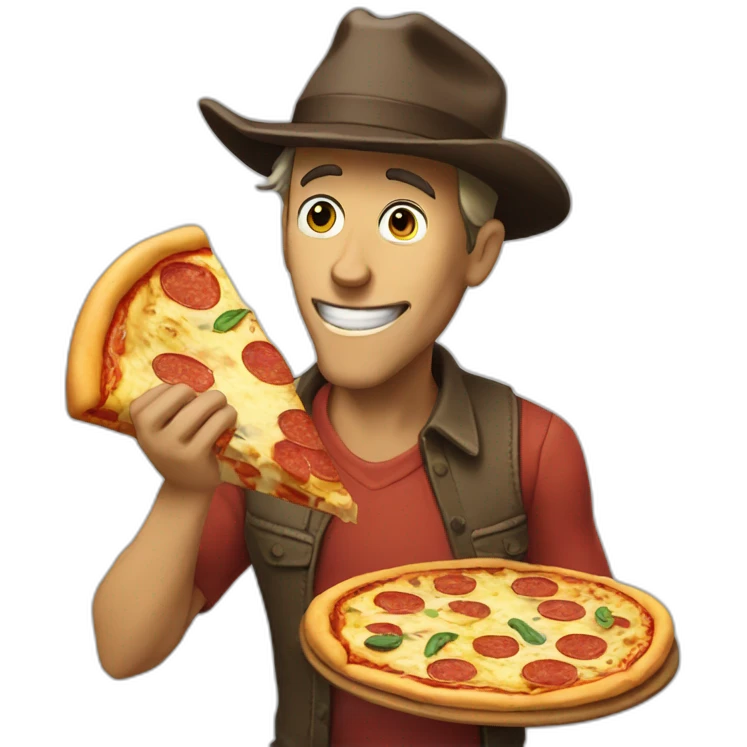 Luckyluke eat a pizza emoji