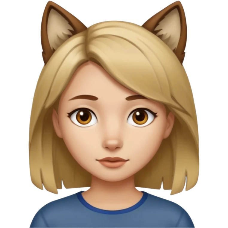 girl with wolf cut brown hair and blonde streaks emoji