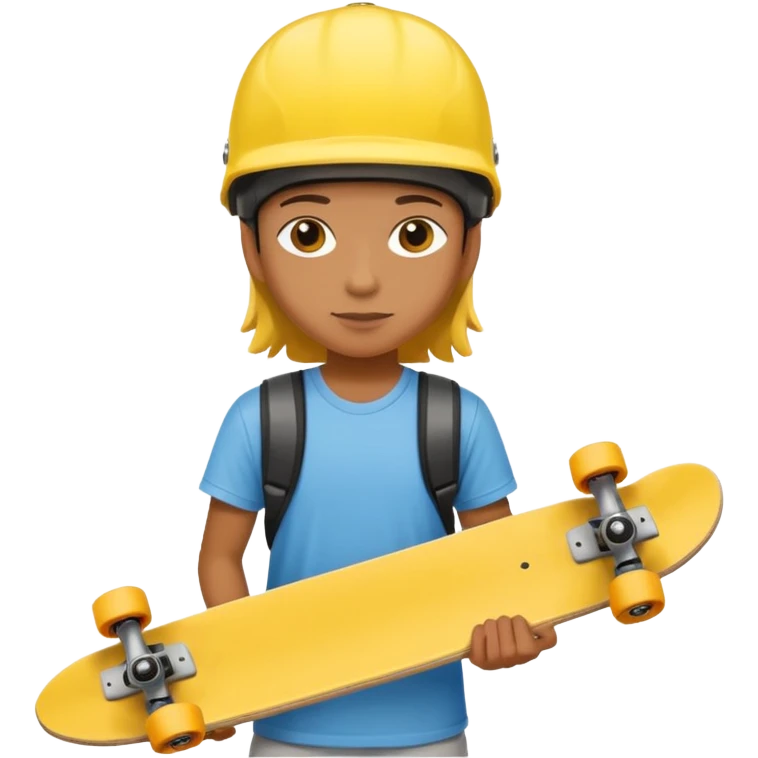 skater with skateboard and yellow helmet emoji