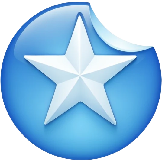 Blue circle with a white star on it emoji