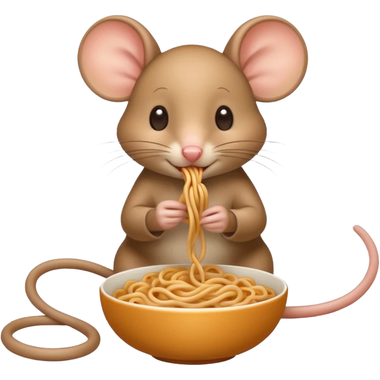mouse eating noodle emoji