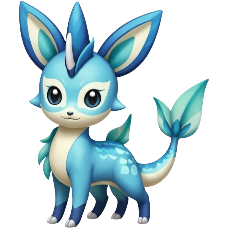 Colorful Exotic Meloetta-Amaura-Vaporeon-Glaceon-Kirby-Stitch-Fakémon-creature-hybrid emoji