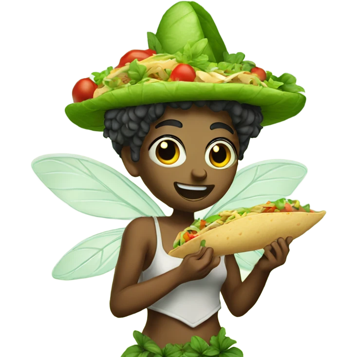 Weed fairy eating taco emoji