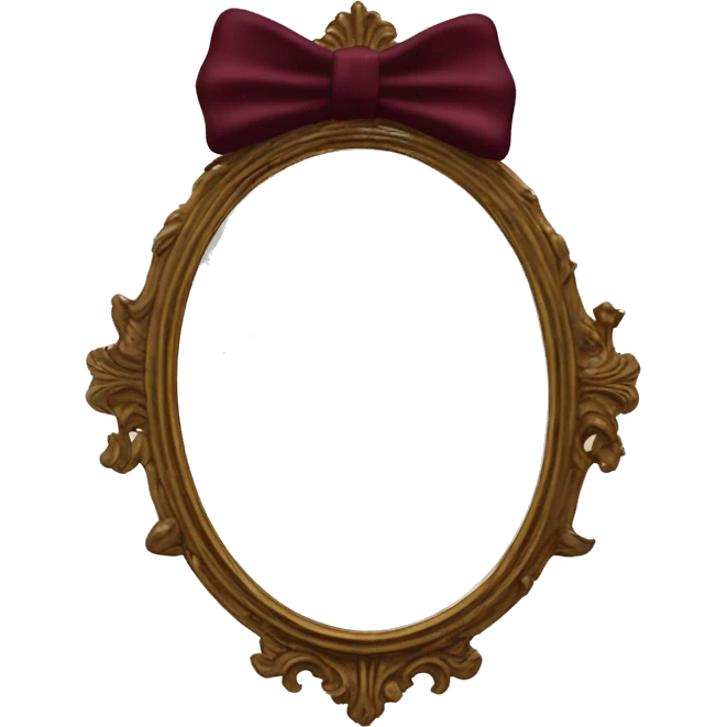 Vintage mivintage mirror with handle and burgundy bow emoji