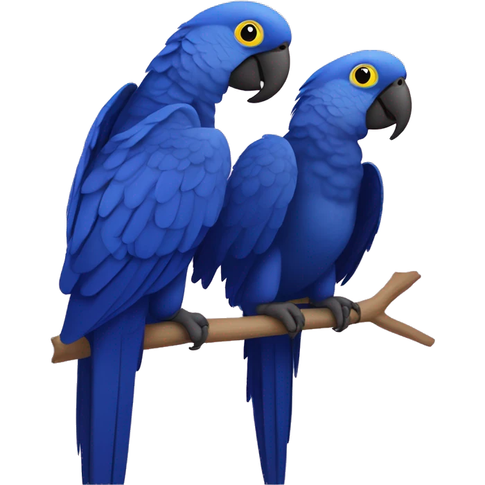 Hyacinth Macaw pair Full Body love each other emoji