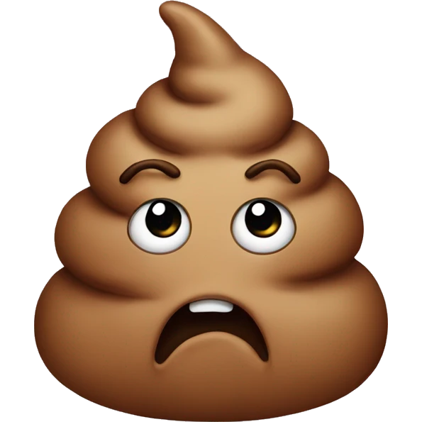 Poop crying with bow emoji