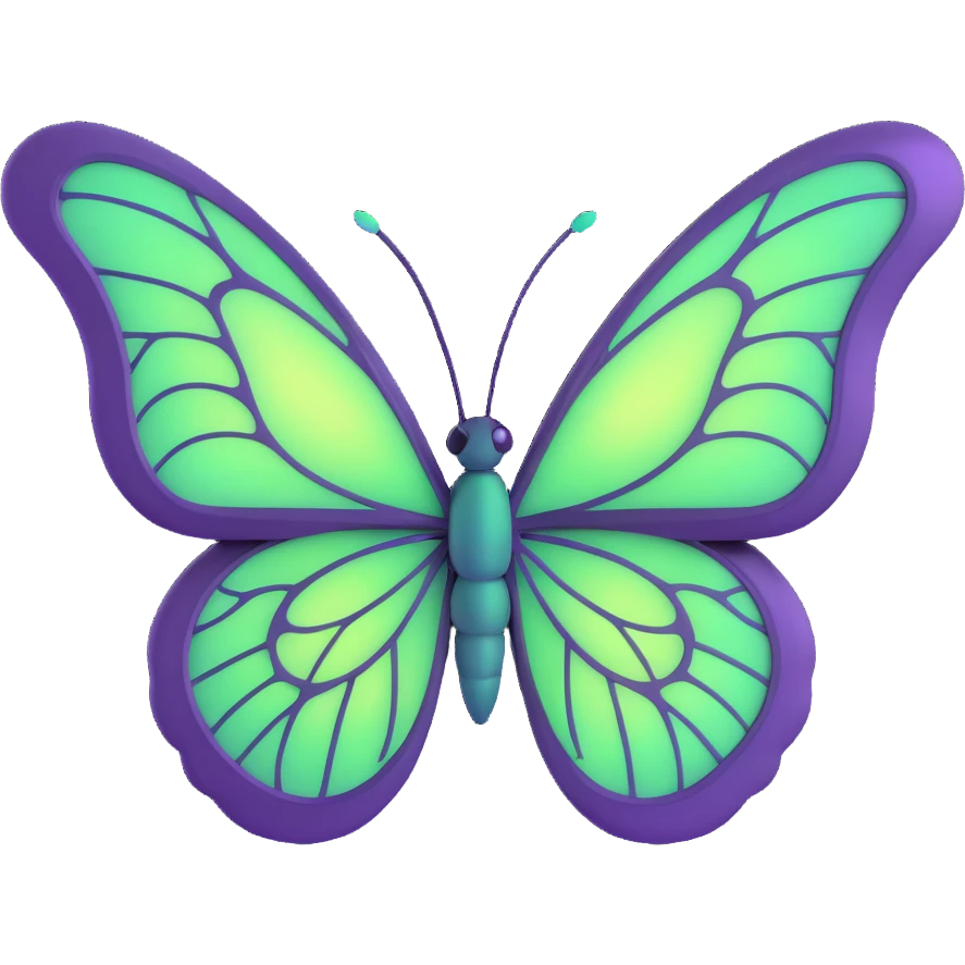 Add a glowing outline around the butterfly's wings, keeping the luminous #c0ff53 green, glowing highlights, magical particles, dreamy aura, fine elegant vein patterns, layered textures, ornamental details, and transparent background in a 3D cartoon, digital fantasy art style. emoji