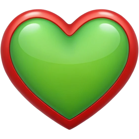 Green and red heart  emoji