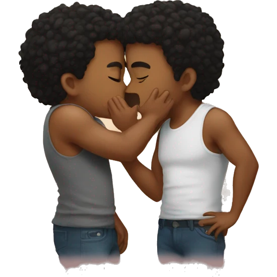 bro kissing bro emoji
