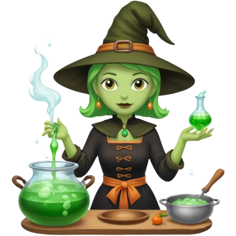 green witch cooking potion emoji