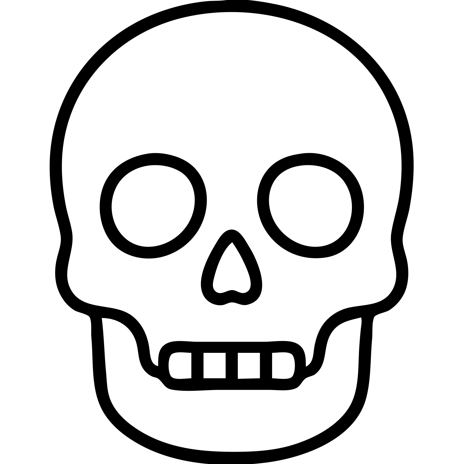 skeleton head, outlined icon style emoji