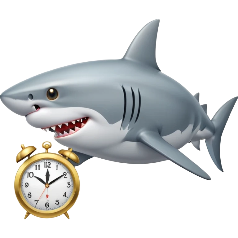 shark holding clock  emoji
