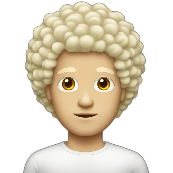 Blonde white man with afro emoji